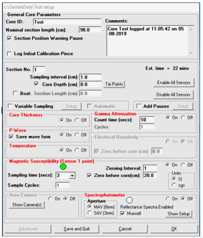 MSCL Configuration panel