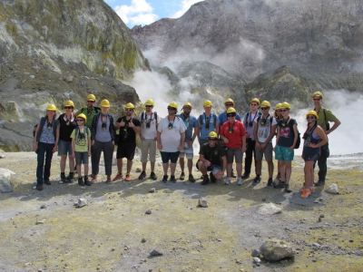 The first Group exploring the island