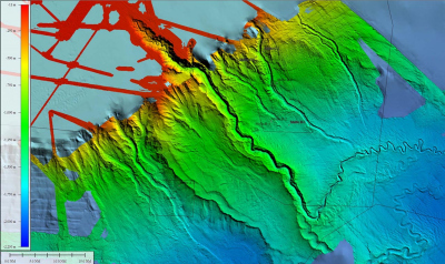 Bathymetrie des Donau Tiefseefächers
