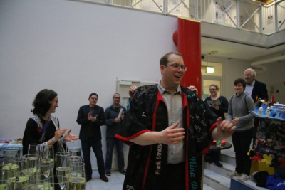 receiving the doctoral hat