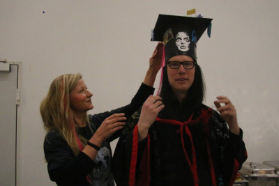 receiving the doctoral hat