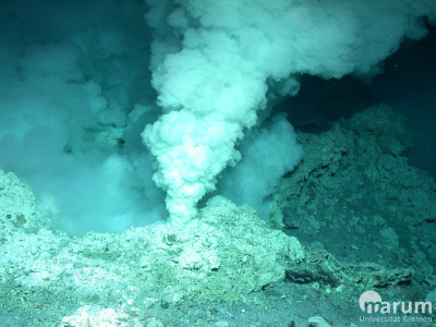 Weißer Raucher in Niua North, Hellow Vents. Foto: MARUM − Zentrum für Marine Umweltwissenschaften, Universität Bremen