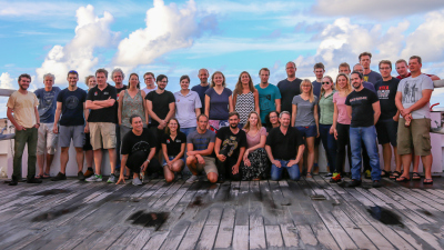 Gruppenbild der Wissenschaftler der Expedition SO263. Foto: W. Borchert