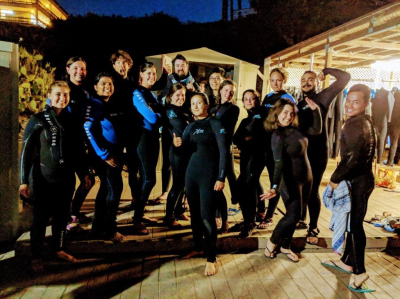 Geobiology cohort,  night snorkeling at Catalina Island 