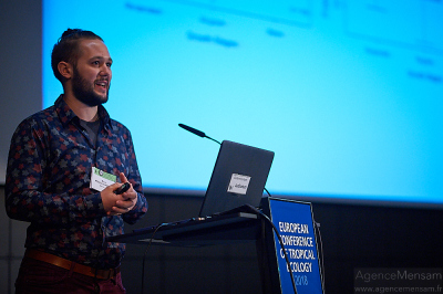 Mirco Wölfelschneider presenting at the European Conference of Tropical Ecology 2018. 