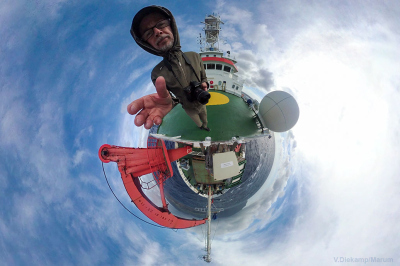 Selfie auf dem Heli Deck