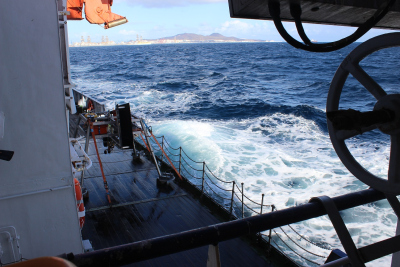 LanceALot Lander auf dem Deck der POSEIDON. Foto: MARUM – Zentrum für Marine Umweltwissenschaften, Universität Bremen