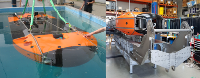 Hybrid ROV Tanktest und LARS System