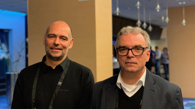 Comfort Direktor Christoph Heinze und der stellvertretende Direktor Thorsten Blenckner begrüßten heute 85 Teilnehmer zum Kick-off-Meeting in Bergen. Drei Tage lang werden sie alle Teile des Projekts besprechen. Foto: Gudrun Sylte, Bjerknes Zentrum für Klimaforschung