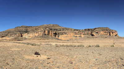 Gesteinsschichten aus dem Ediacarium in Namibia. Foto: Tony Prave