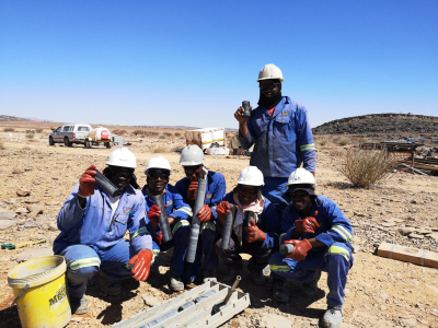 The Guenzel drilling team. Photo: Tony Prave 