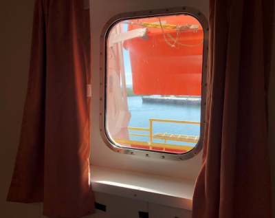 Kabinenausblick aufs Brückendeck