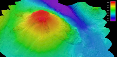A so far unnamed mud volcano, which was measured with the AUV and sampled with a gravity corer and multicorer, the researchers have given the name Helios mud volcano (Greek for sun).