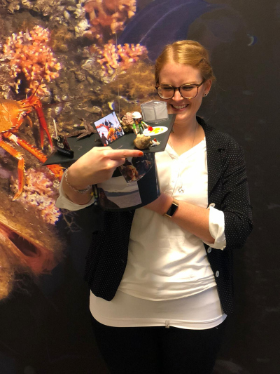Neele Meyer with her doctoral hat