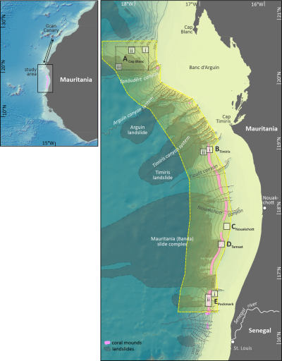 map Mauritania (C. Wienberg, MARUM)