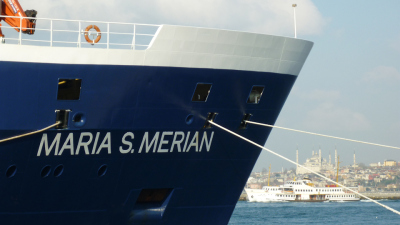 Die Proben für die neue Studie stammen von einer Expedition mit dem Forschungsschiff MARIA S. MERIAN. Start der Fahrt MSM15-1 war in Istanbul. Foto: Felix Janssen
