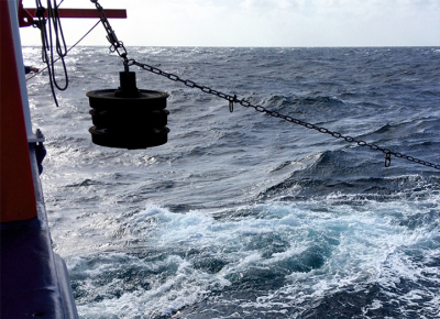 The "anchor" will be left in the water. Photo: Karin Zonneveld