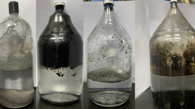 It doesn't look like much, but it's full of surprises: Bottles like these harbor the cultures of Methanoliparia. Photo: Lei Cheng