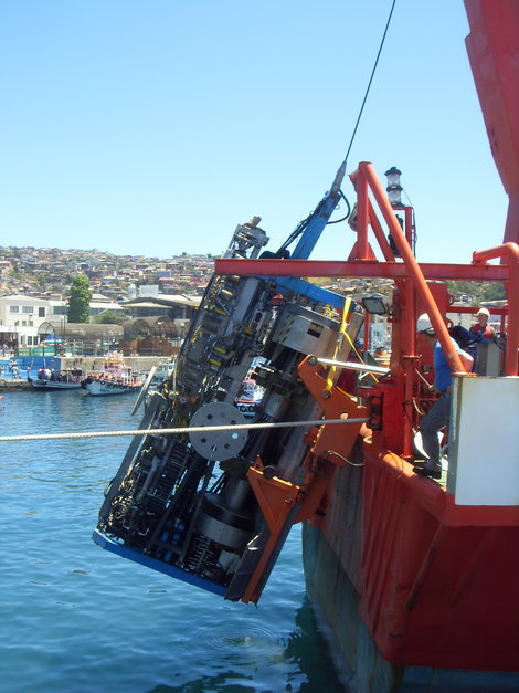 MeBo operational system on deck of the research vessel RV METEOR