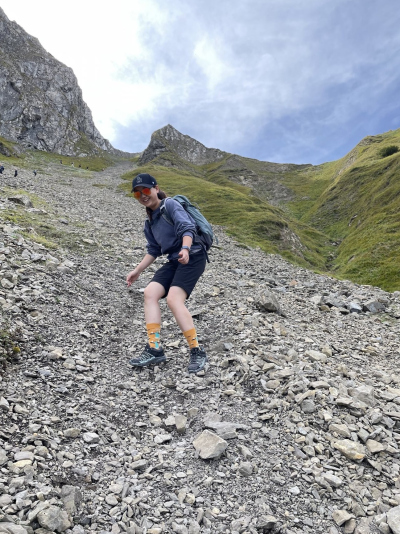 Nan hiking on Mount Pilatus