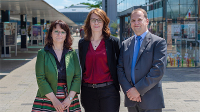The new vice presidents of the University of Bremen: from left: Professor Maren Petersen becomes vice president for teaching and studies, Dr. Mandy Boehnke becomes vice president for internationalization, academic qualification and diversity. Professor Mi