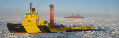 Drilling vessel Vidar Viking (front) during IODP Exp. 302 (ACEX)
