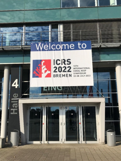 the entrance of the conference center