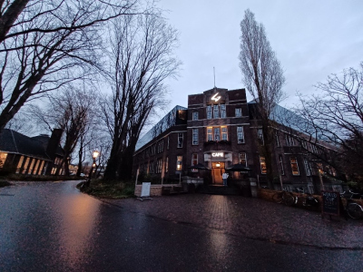 The “Generator” in Amsterdam. A hostel in a historic building and right next to a park, 20 minutes away from the university. 