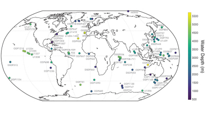 For the study, the team used data collected by the IODP drilling program and its predecessors over more than 50 years. For this, marine sediments from 81 sites were analyzed to calculate organic carbon deposition rates. Graphic: Mark Torres, Rice Universi