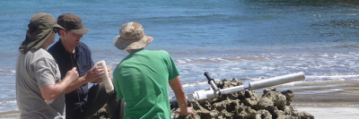Drilling fossil coral boulders - T. Felis/MARUM, University of Bremen