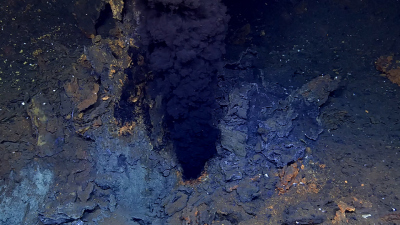 Enceladus black smoker at the Aurora Vent Field (Source: HACON cruise 2021, REV Ocean).