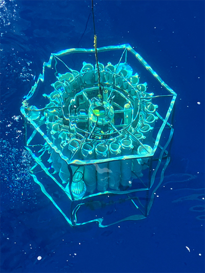 Die "allerletzte" CTD, die ins Wasser eintaucht. Foto: K. Zonneveld
