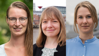 The three winners of the MARUM Research Award: Aagje Eijsink, Miriam Seifert and Sina Schorn (from left). Photos: David Kubarek (l)/Heide Matz, AWI (m)/ Latest Thinking/Sebastian Neumann (r).