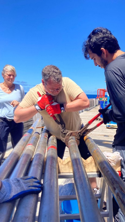 Core Catcher - will manchmal nicht, dass wir sehen, welche Sedimente geborgen werden. Foto: Y. Zhang