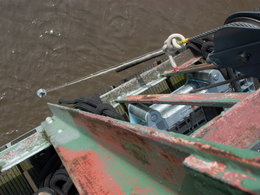 CPT Messungen der Scherfestigkeit des Fluid mud von einer Brücke bei Weener