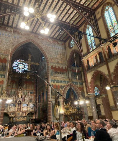 people sitting in a church
