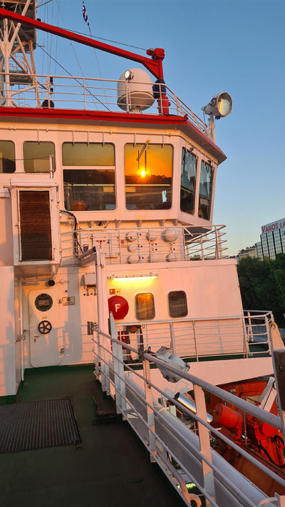 Sonnenuntergang an Deck. Foto: MARUM