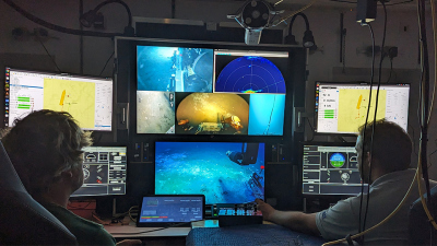 Die ROV Zentrale auf METEOR. Foto: Joely Maak