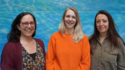 Alice Lefebvre, Florence Schubotz und Julie Meilland (v.l.) gehören zum Frauenbeauftragten-Kollektiv des MARUM. Foto: MARUM- Zentrum für Marine Umweltwissenschaften; Uni Bremen; J.Nitsch
