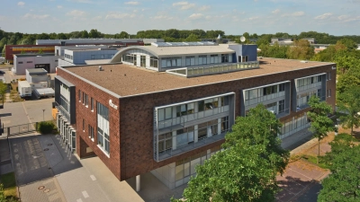 Das MARUM-Hauptgebäude an der Leobener Straße auf dem Campus der Universität Bremen. Foto: MARUM − Zentrum für Marine Umweltwissenschaften, Universität Bremen; A. Gerdes