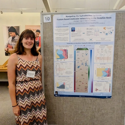 Janina next to her poster