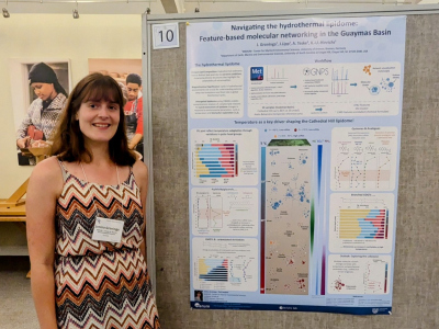 Janina next to her poster