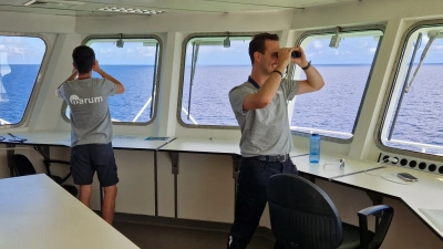 Alles gut im Blick – aber auch Wale in Sicht? Foto: MARUM – Zentrum für Marine Umweltwissenschaften, Universität Bremen