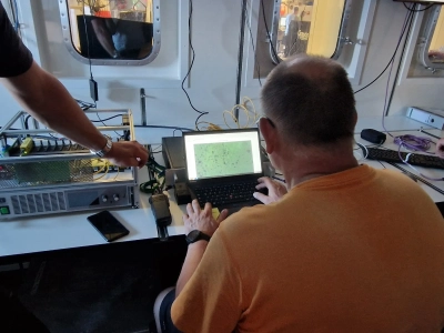 Götz bei der Arbeit. Foto: MARUM – Zentrum für Marine Umweltwissenschaften, Universität Bremen