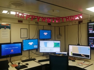 Am Mittwoch hatte Evgenia Geburtstag, und wir haben ihr mit der Dekoration ihres Arbeitsbereichs gratuliert. Foto: MARUM – Zentrum für Marine Umweltwissenschaften, Universität Bremen
