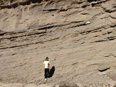 Ling Wang on a field trip in the Tabernas Basin