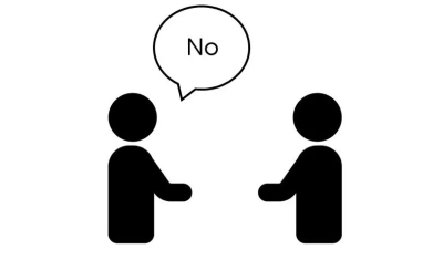 two figures, one saying No