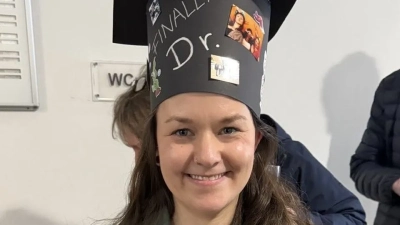 Johanna with her doctoral hat
