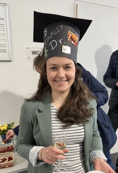 Johanna with her doctoral hat