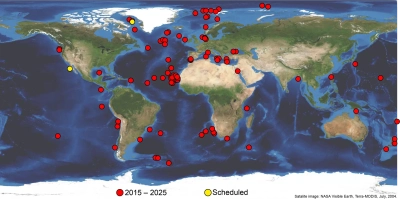 MARUM Expeition Working Areas in the past 10 years.